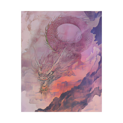 Mythical Red Dragon Fine Art Print - Matte Vertical Poster - Year of The Dragon Art - Zen Home Décor