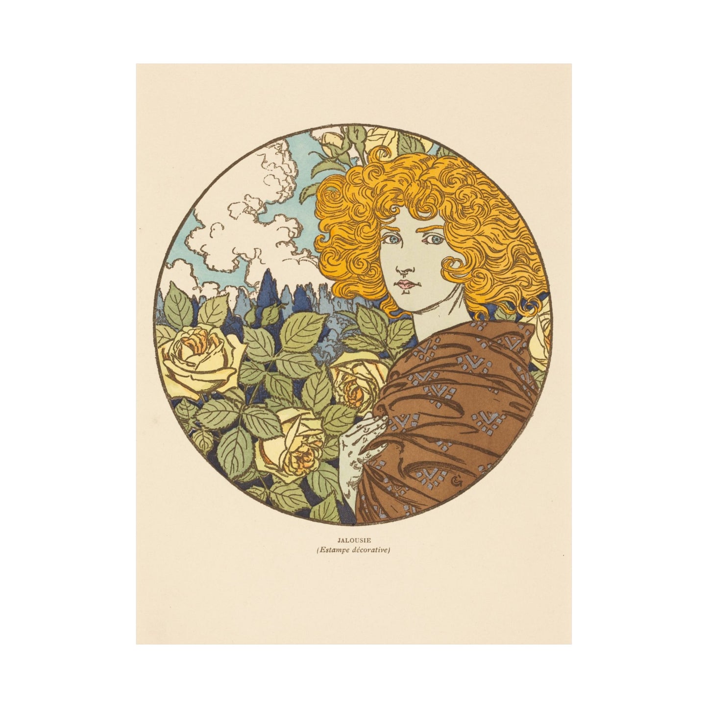Jealousy - Classic Art - Fine Art Print - Vintage Floral Art Print - Matte Vertical Poster - Art Noveau Posters