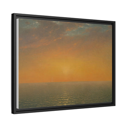 John Frederick Kensett : Sunset on the Sea (1872) - Museum Collection - Framed Canvas Print