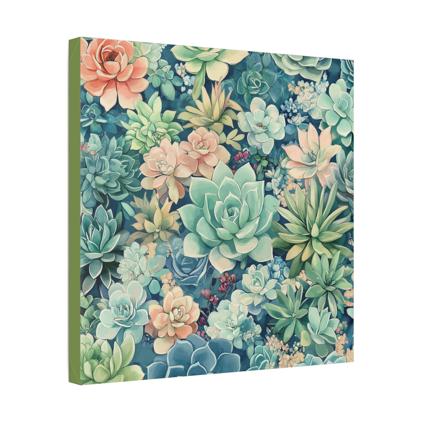 Succulents in Pastel - Secret Garden Collection - Fine Art Print on Canvas