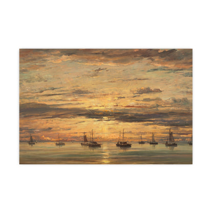 Sunset at Scheveningen - Dutch Maritime Fine Art Poster