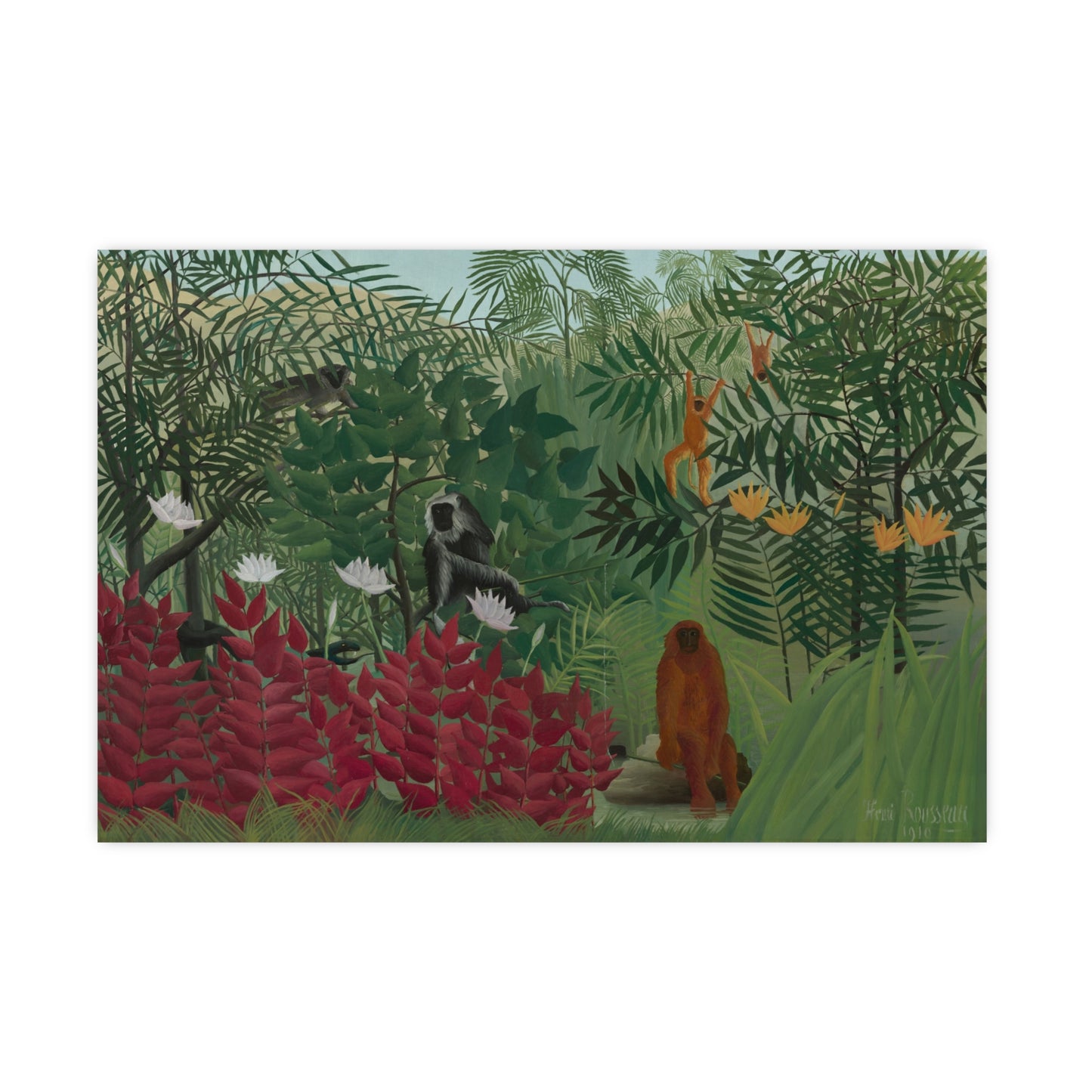 Tropical Forest with Monkeys - Rousseau Fine Art Poster