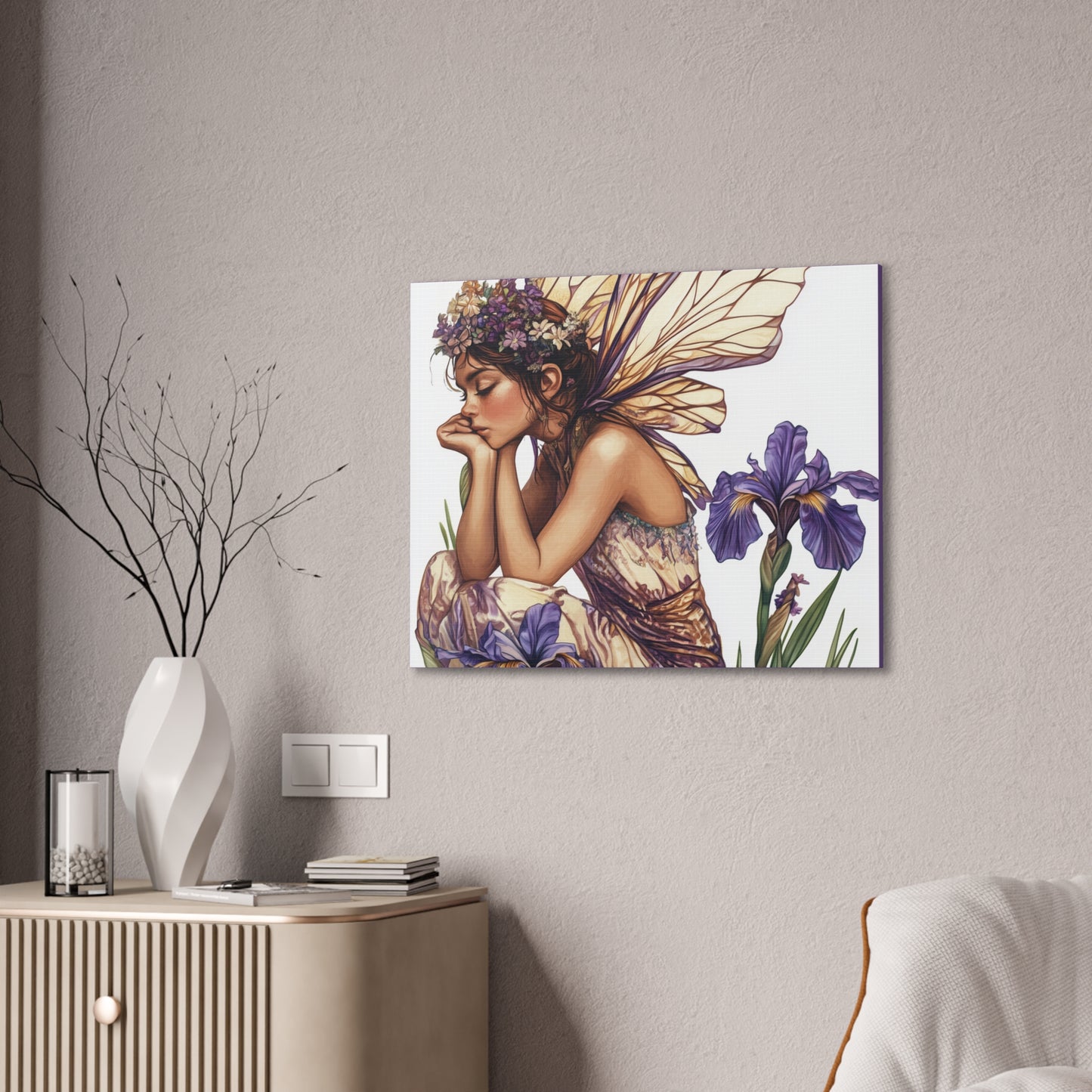 Iris You Were Here - Flowers & Fairies Collection - Fine Art Print on Canvas