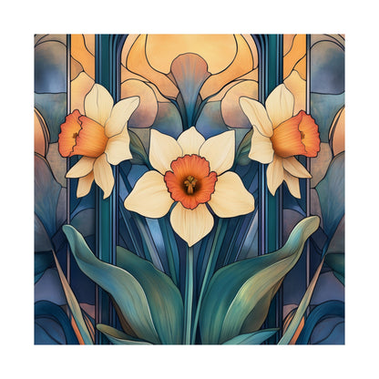 Elegant Daffodil Floral Fine Art Print - Matte Vertical Poster - Daffodil Art Print for Home Décor