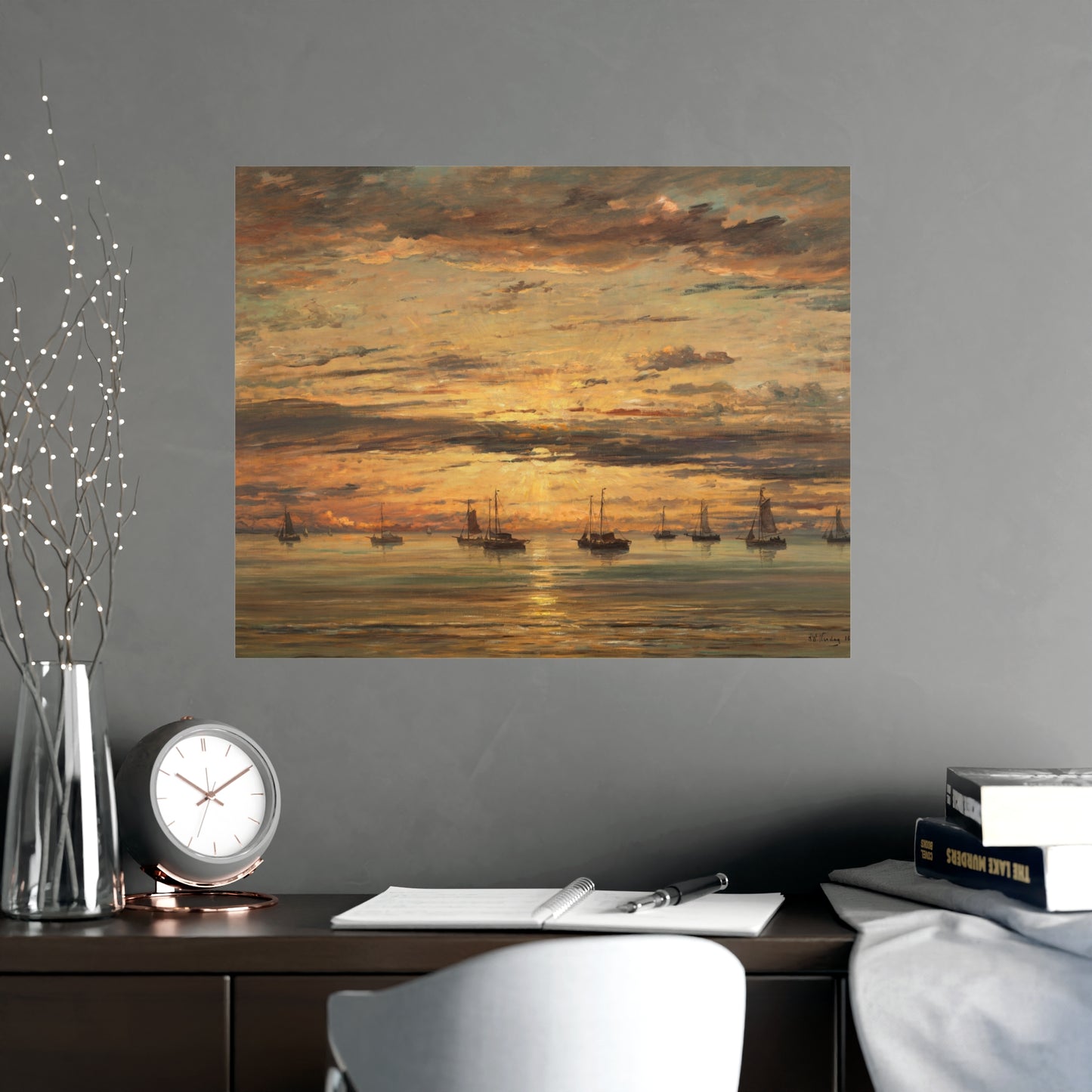 Sunset at Scheveningen - Dutch Maritime Fine Art Poster