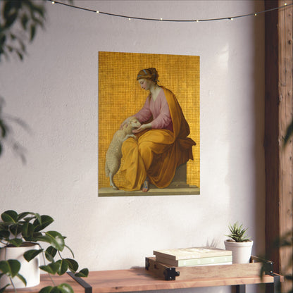 Virtues Art - Meekness - Fine Art Print - Elegant - Vertical Poster - Vintage Art Print
