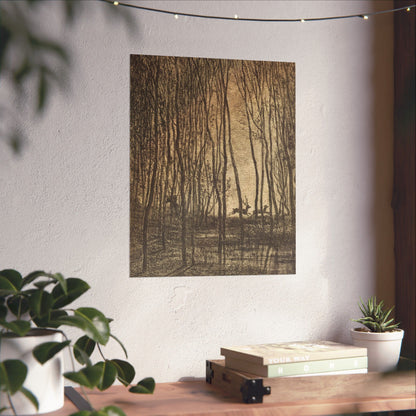 Deer Running Through Woods Nature Fine Art Print