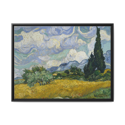 Van Gogh - Wheat Field with Cypresses - Museum Collection - Framed Canvas Print