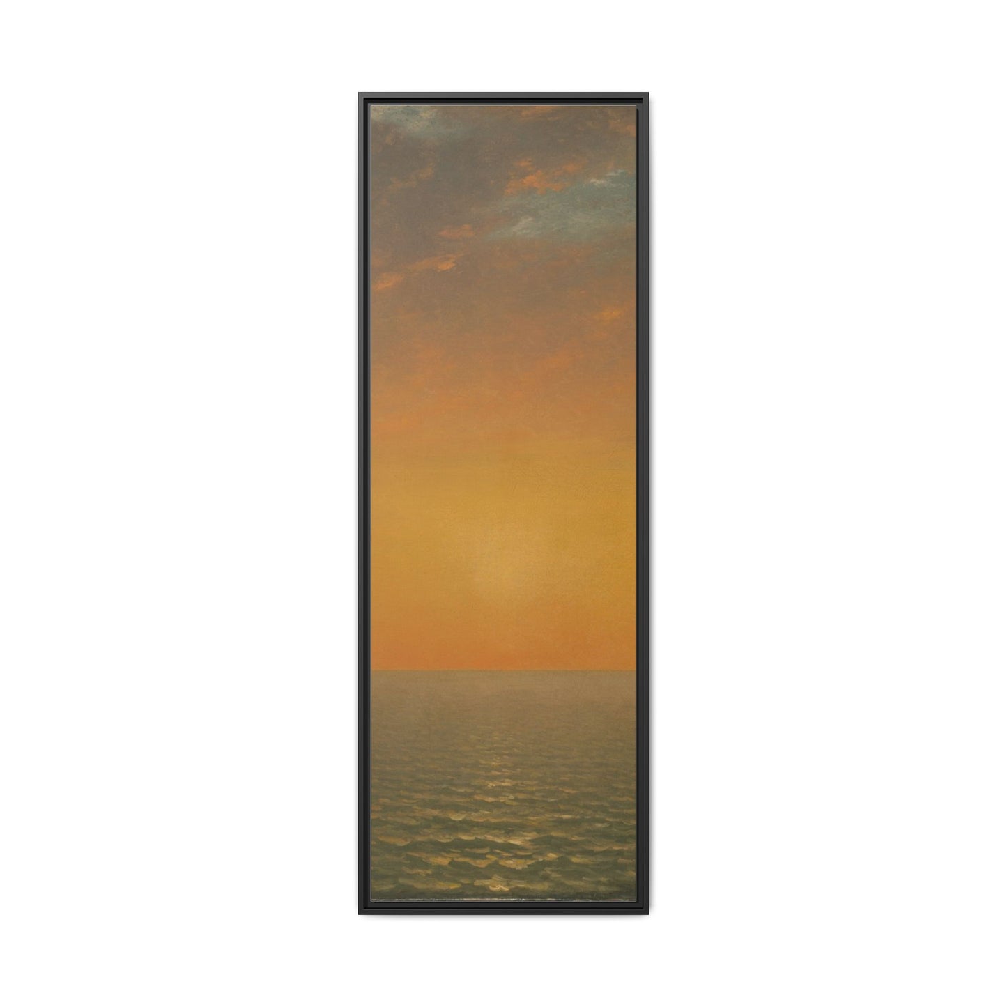John Frederick Kensett : Sunset on the Sea (1872) - Museum Collection - Framed Canvas Print