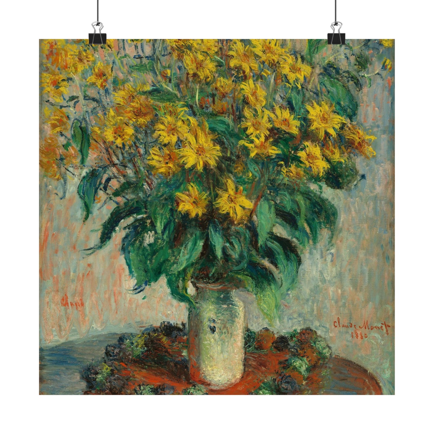Claude Monet - Jerusalem Artichokes Painting - Fine Art Print - Vertical Poster - Floral Art Décor