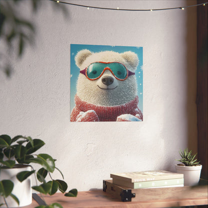Chill Polar Bear Winter Poster - Cozy & Joyful -  Wall Art & Home Décor
