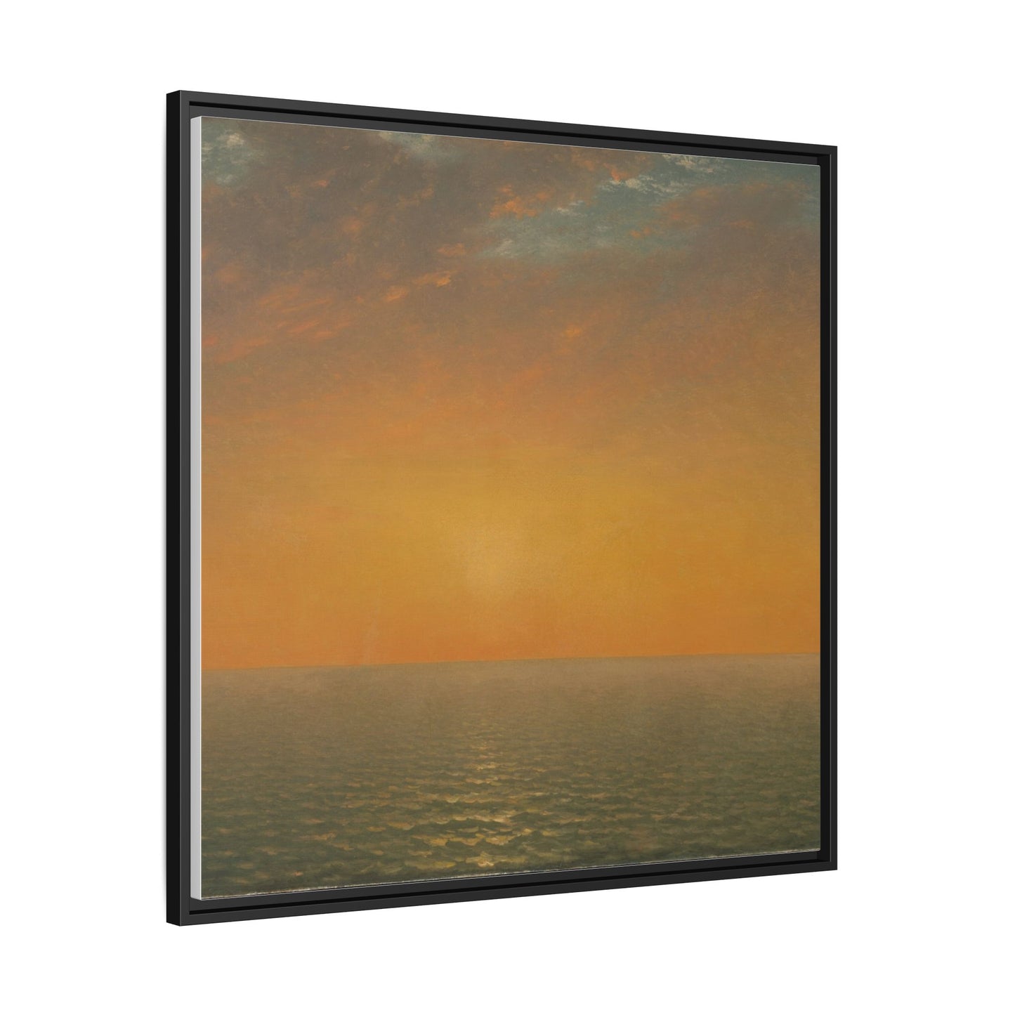 John Frederick Kensett : Sunset on the Sea (1872) - Museum Collection - Framed Canvas Print