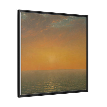 John Frederick Kensett : Sunset on the Sea (1872) - Museum Collection - Framed Canvas Print