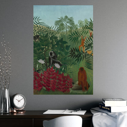 Tropical Forest with Monkeys - Rousseau Fine Art Poster