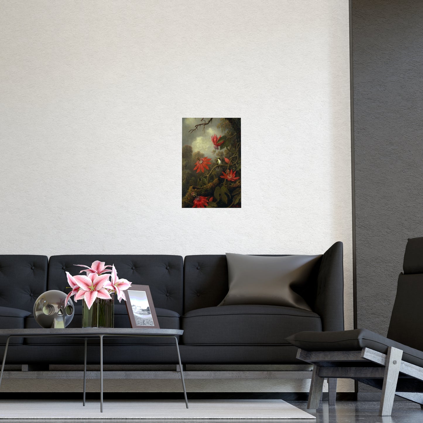 Hummingbird in Lush Tropical Landscape - Museum Collection - Fine Art Poster