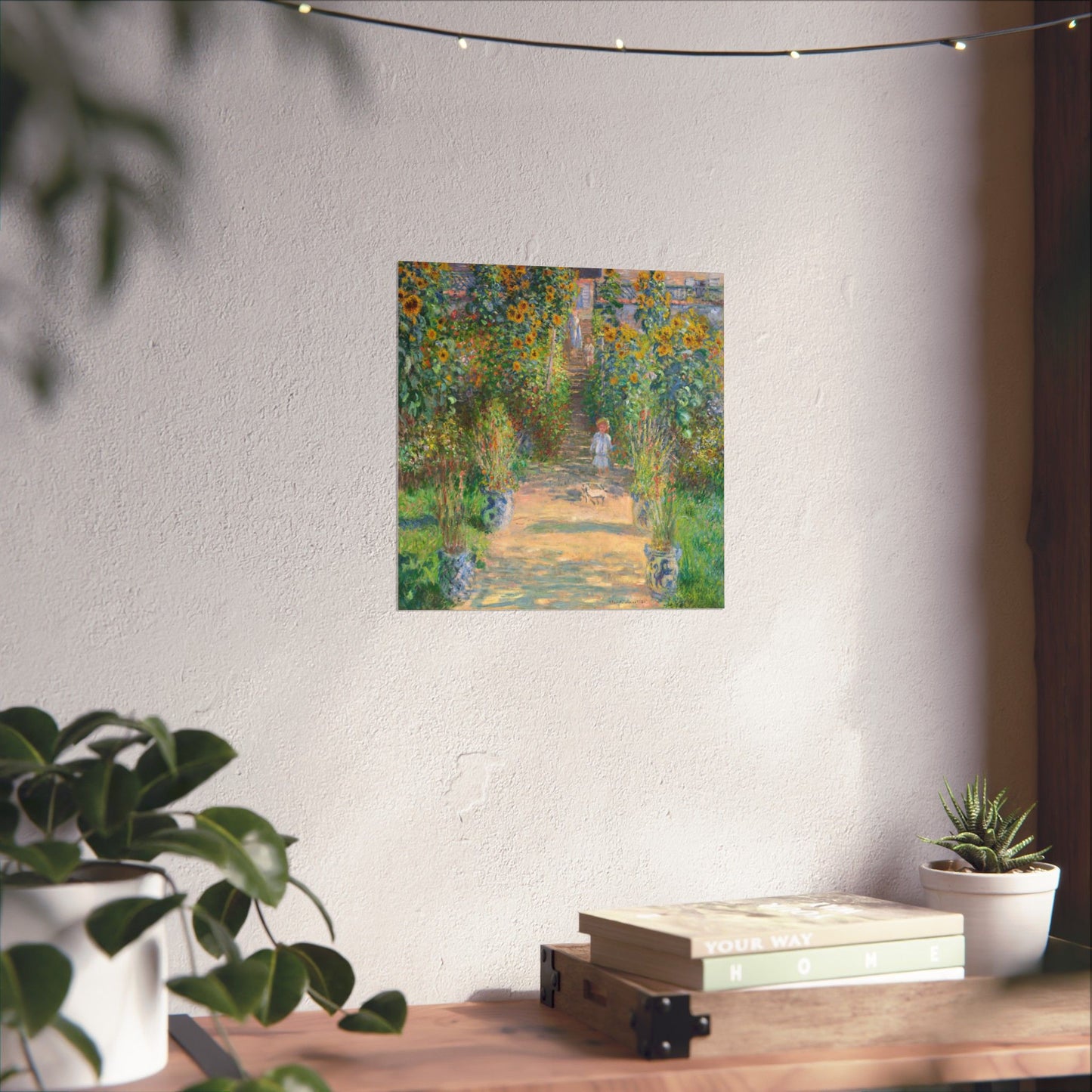 Monet - Garden at Vétheuil Sunflower Fine Art Print