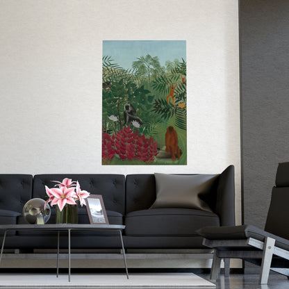 Tropical Forest with Monkeys - Rousseau Fine Art Poster