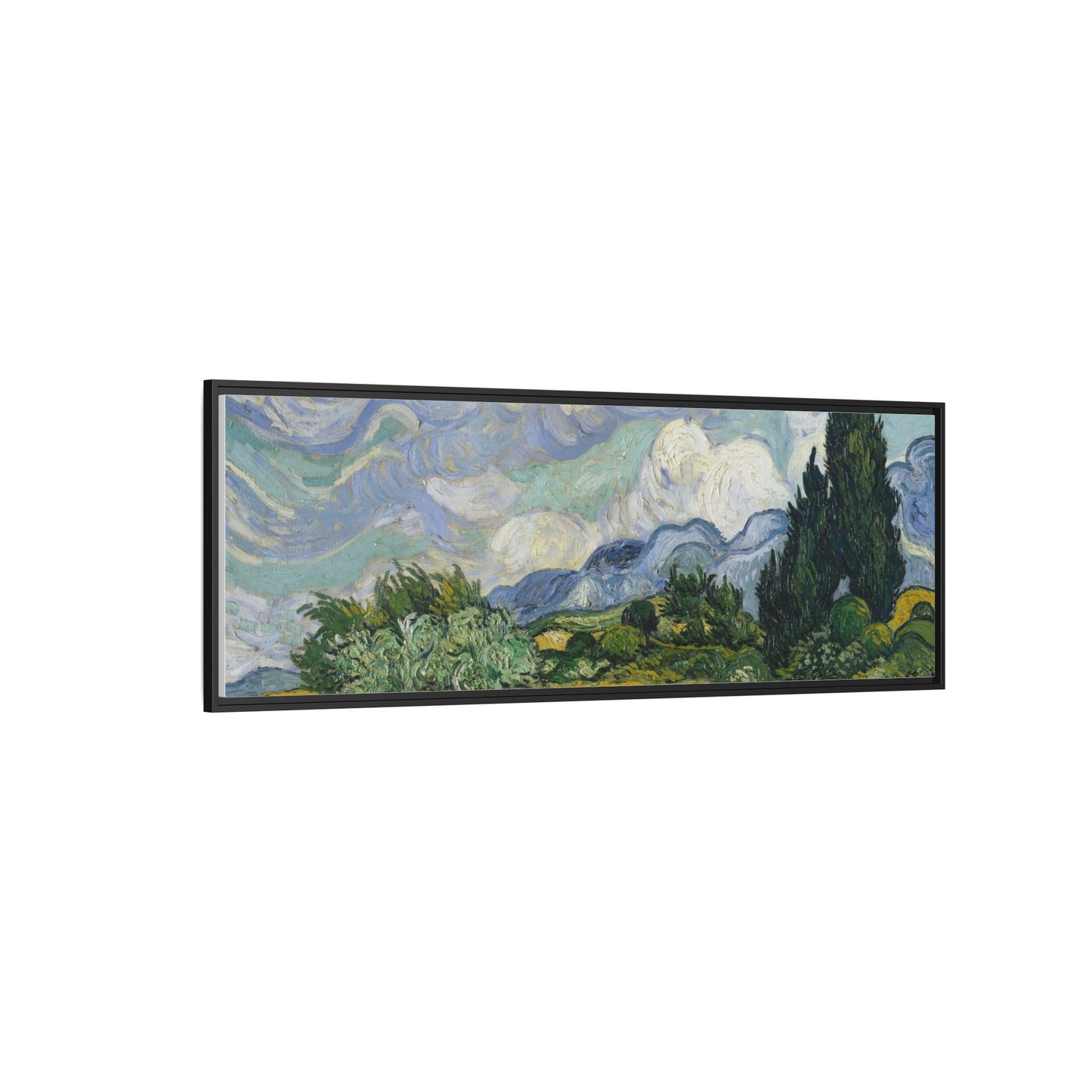 Van Gogh - Wheat Field with Cypresses - Museum Collection - Framed Canvas Print