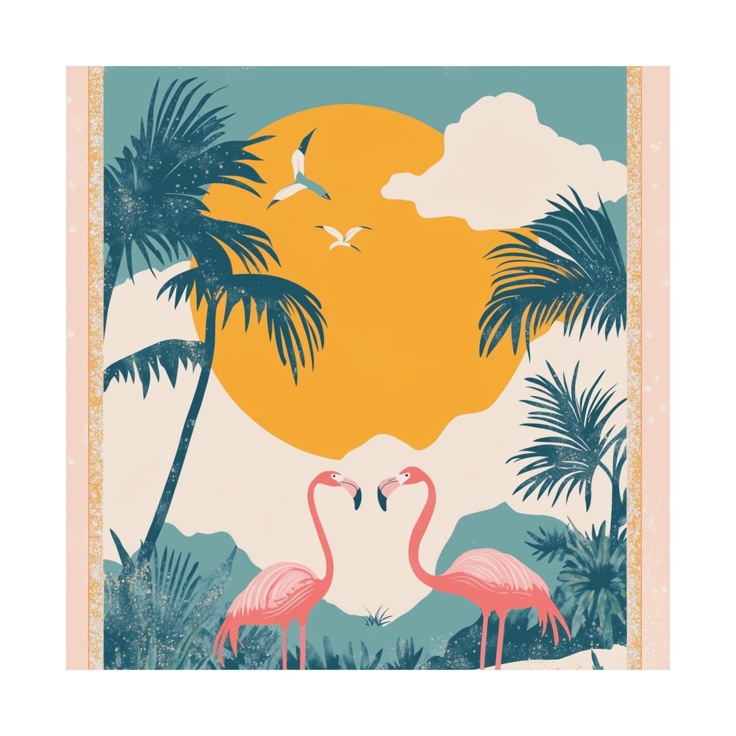Welcome to Miami - Tropical Flamingo Poster - Boho Wall Art - Bohemian Art Prints - Home Décor