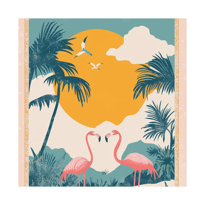 Welcome to Miami - Tropical Flamingo Poster - Boho Wall Art - Bohemian Art Prints - Home Décor