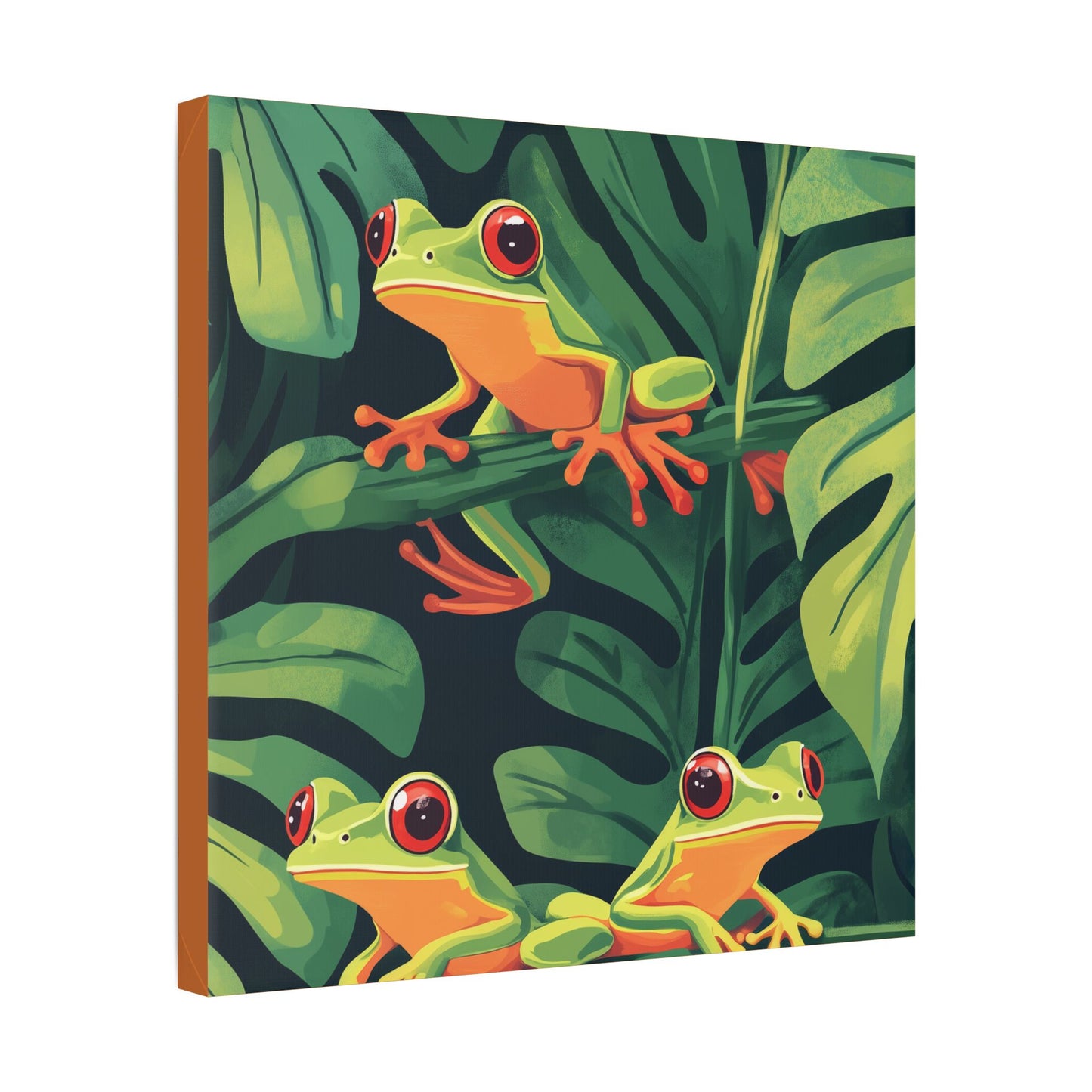 Tree Frog Trio - Garden Friends Series - Fine Art Print on Canvas
