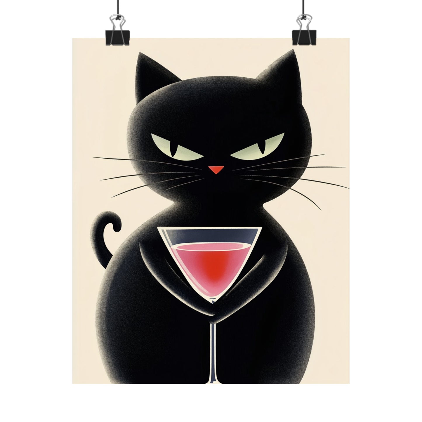 Yes, I'm Judging You - Cat Café Series - Black Cat Poster - Stylish Wall Art for Cat Lovers