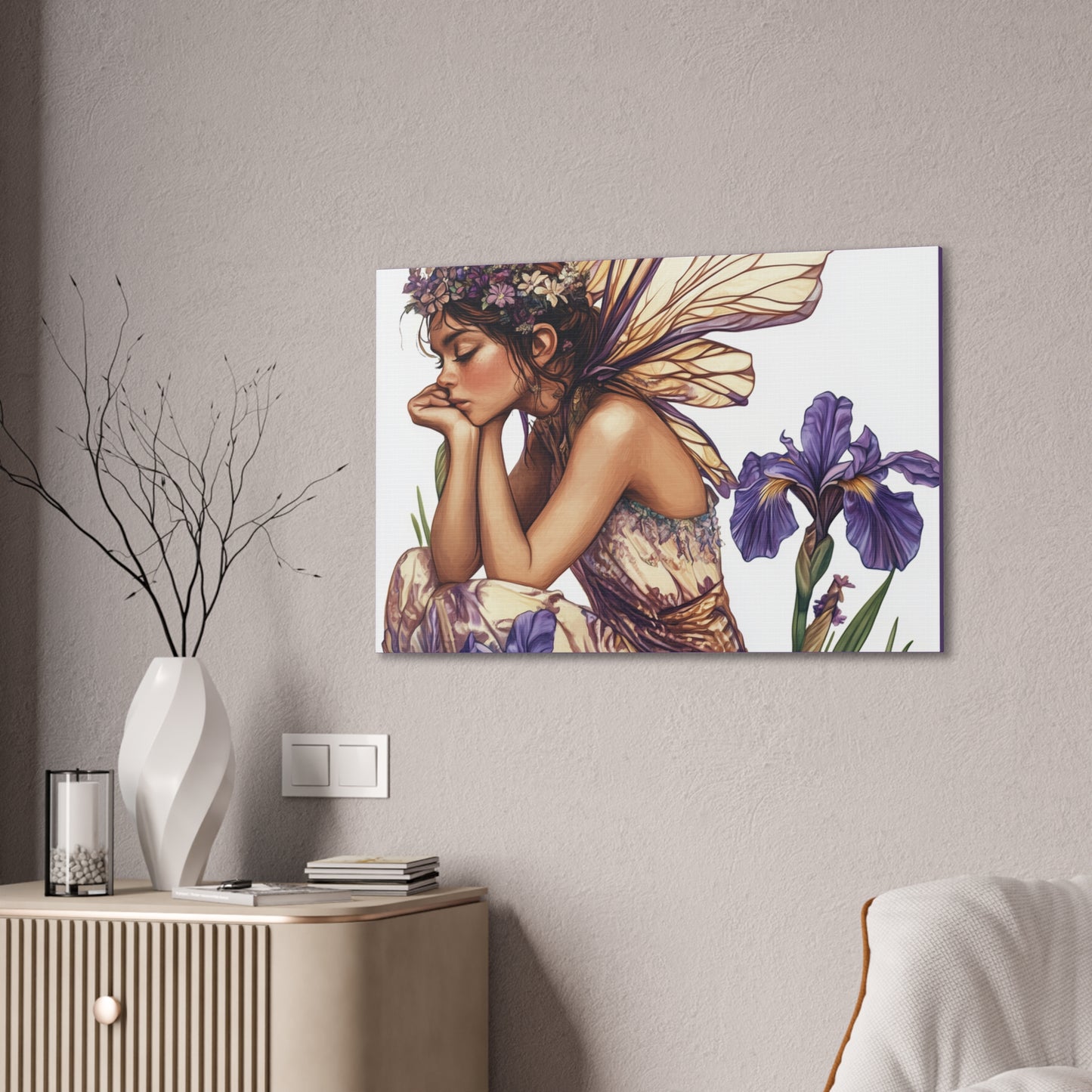 Iris You Were Here - Flowers & Fairies Collection - Fine Art Print on Canvas