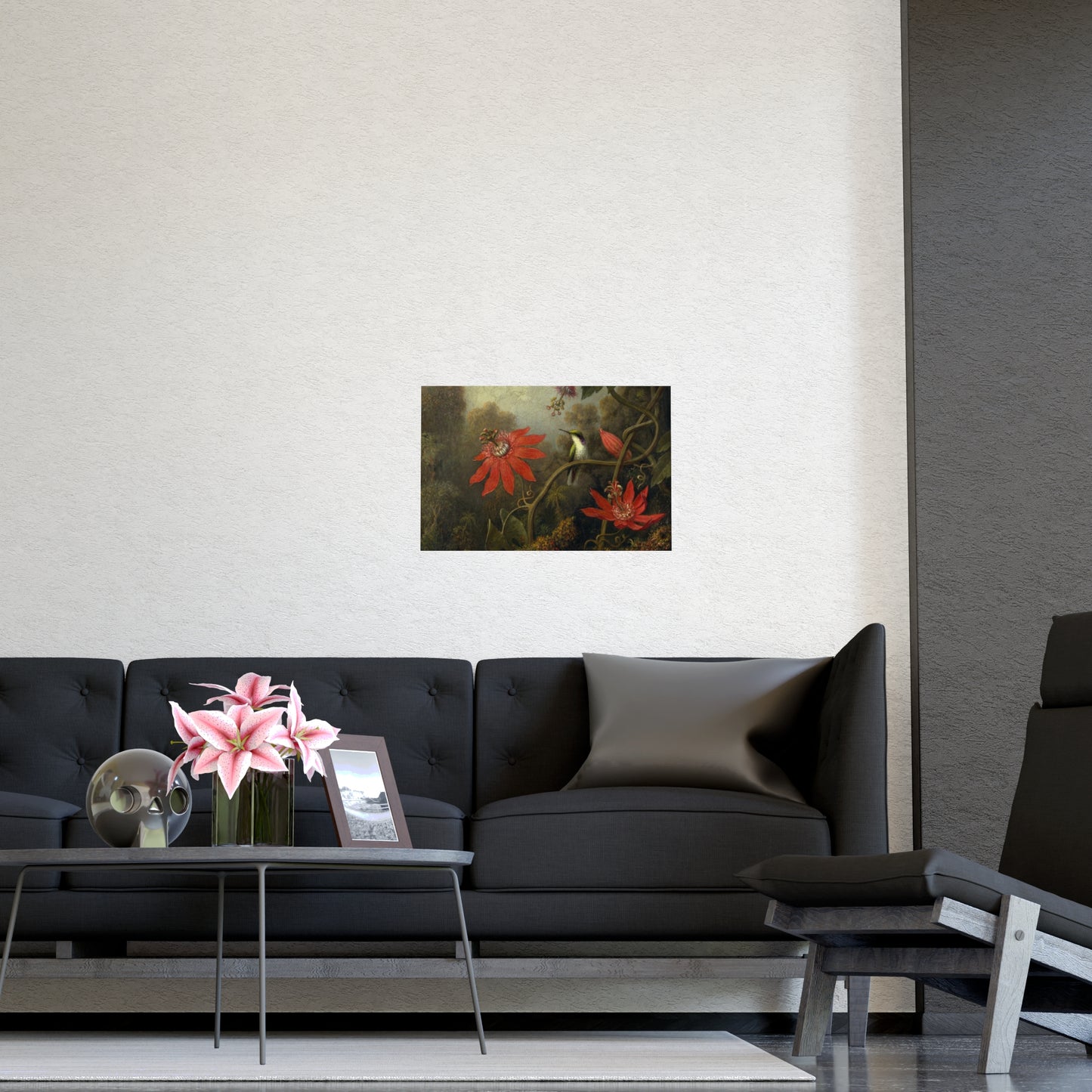 Hummingbird in Lush Tropical Landscape - Museum Collection - Fine Art Poster