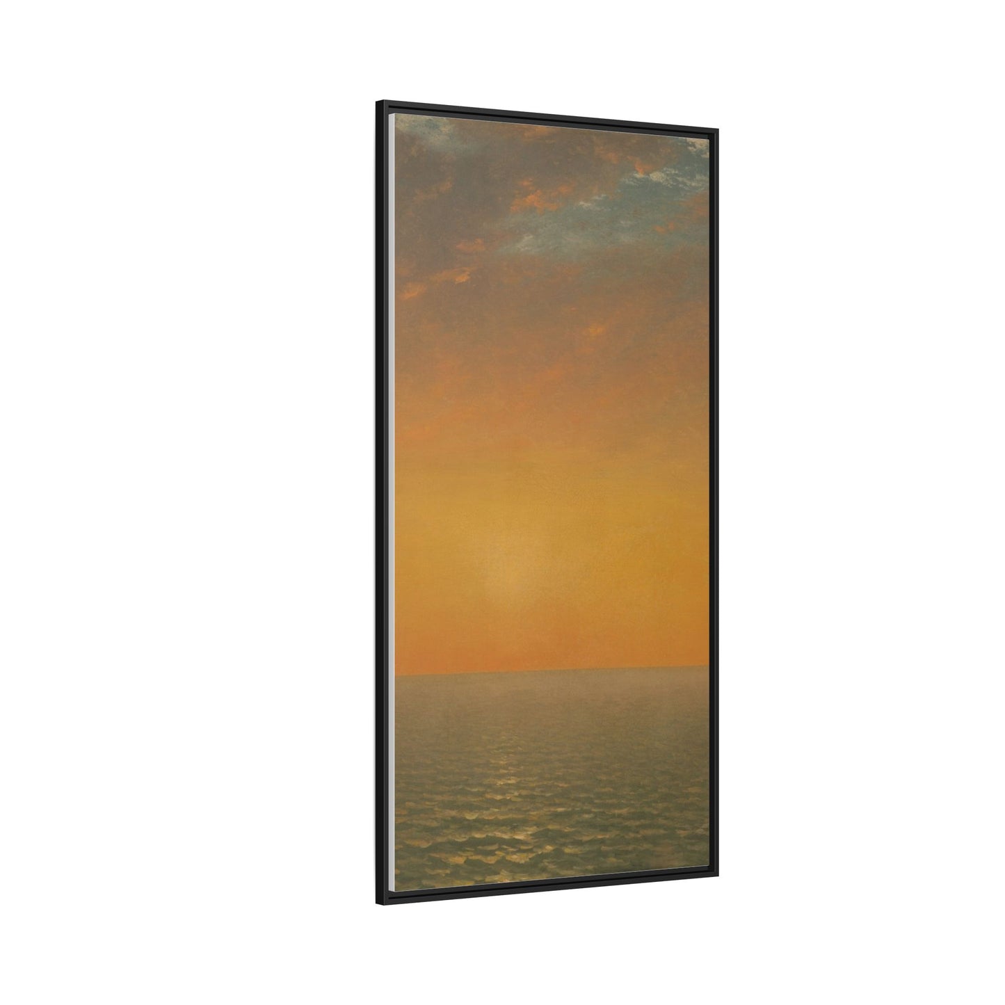 John Frederick Kensett : Sunset on the Sea (1872) - Museum Collection - Framed Canvas Print