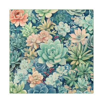 Succulents in Pastel - Secret Garden Collection - Fine Art Print on Canvas