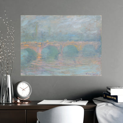 Waterloo Bridge London at Sunset - Monet Fine Art Poster