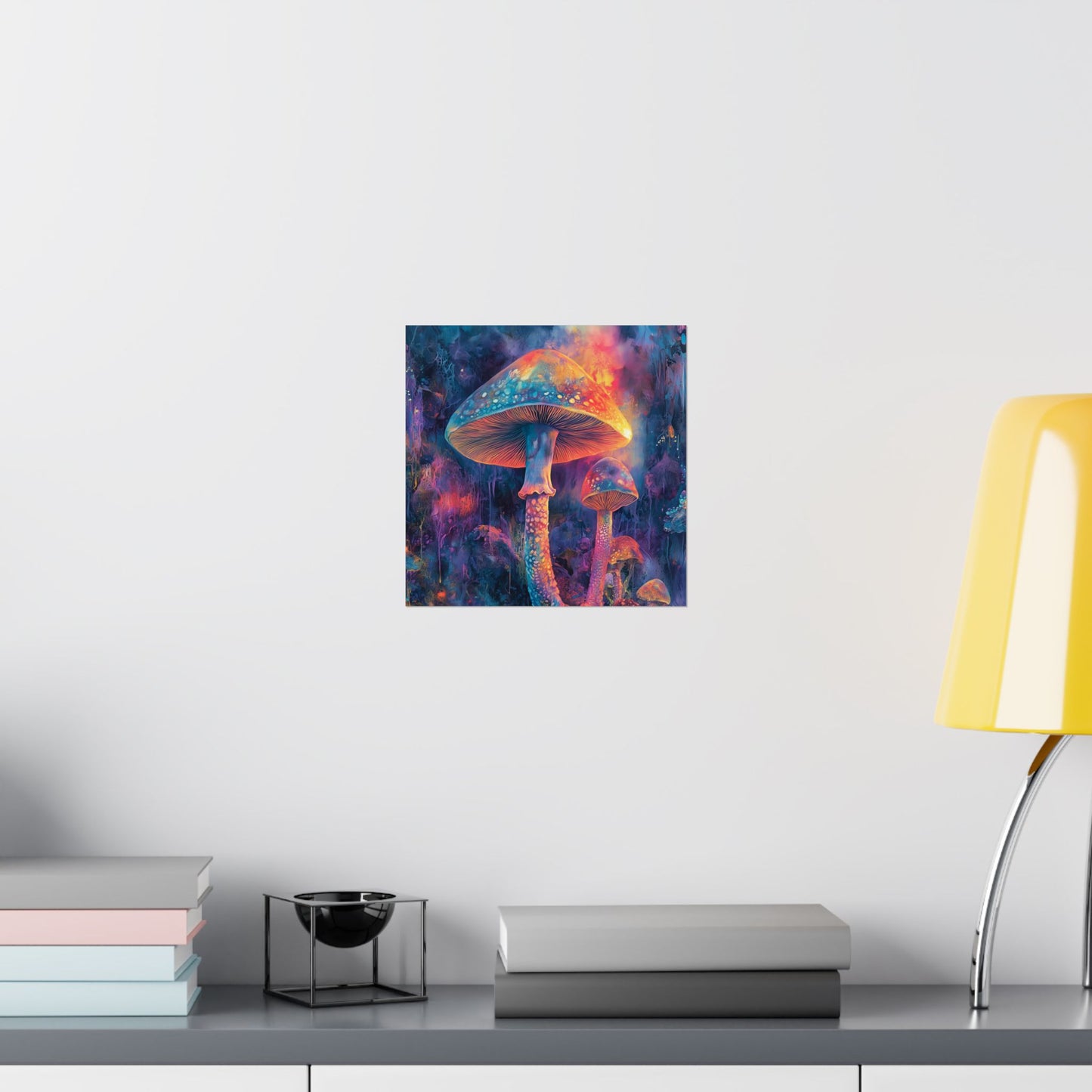 Trippy Mushrooms Poster - Psychedelic Wall Art - Vibrant Fine Art Print - Bedroom Posters - Home Décor