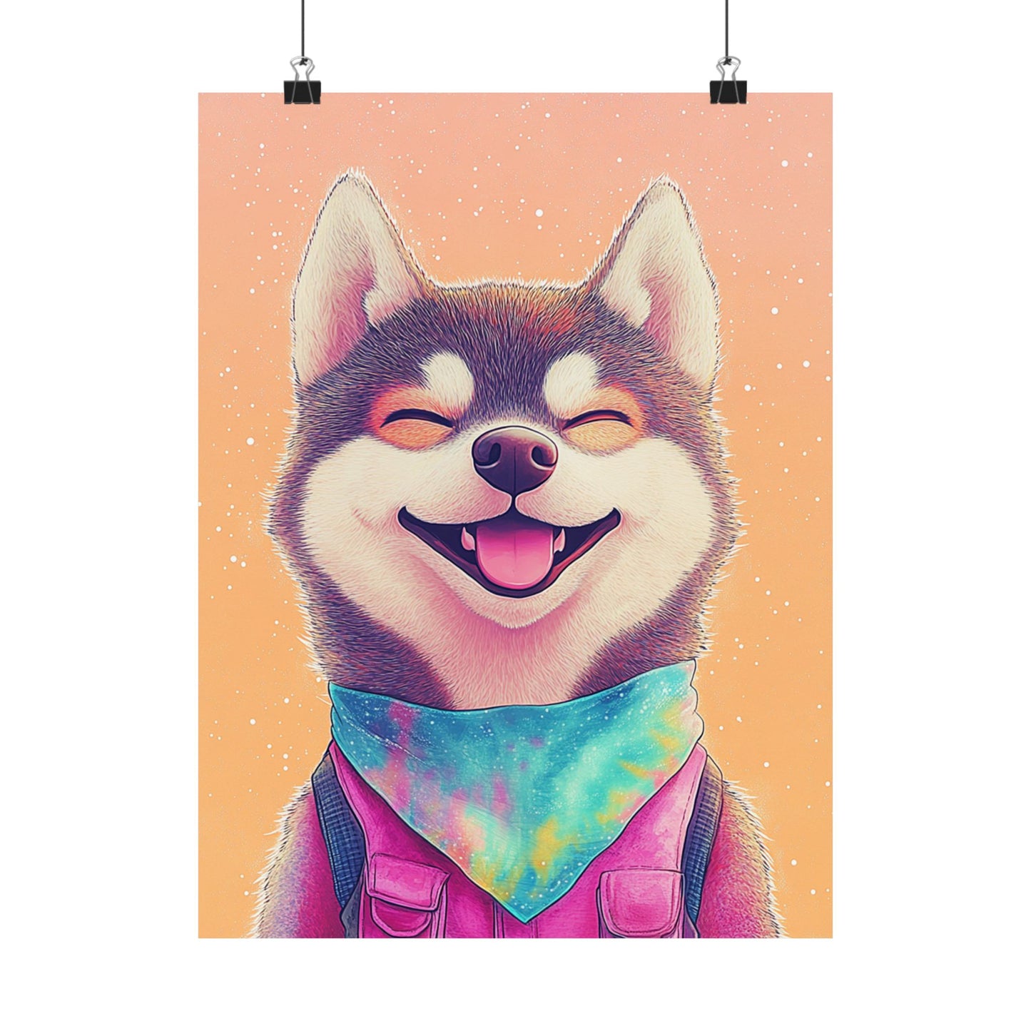 Shiba Inu So Happy - Matte Vertical Poster - Brighten Your Space with Joy - Love Dogs - Wall Art
