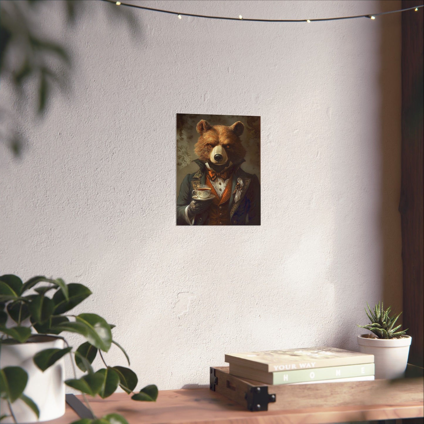 Well, Excuse Me - The Gentleman - Bear Portrait - Whimsical Animals - Poster - Unique Wall Art