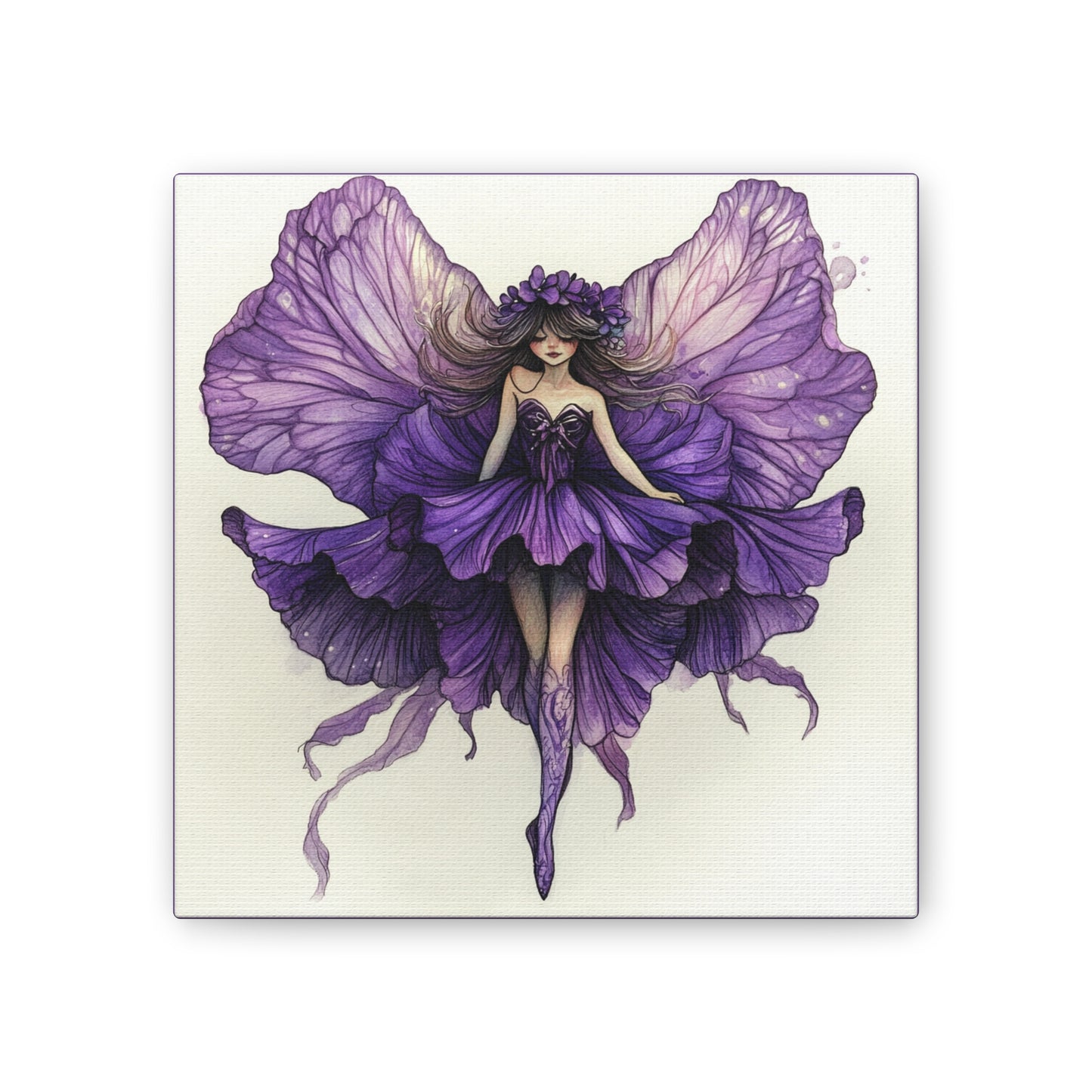 A Violet Affair - Fairies & Flowers Collection - Wall Art - on Canvas