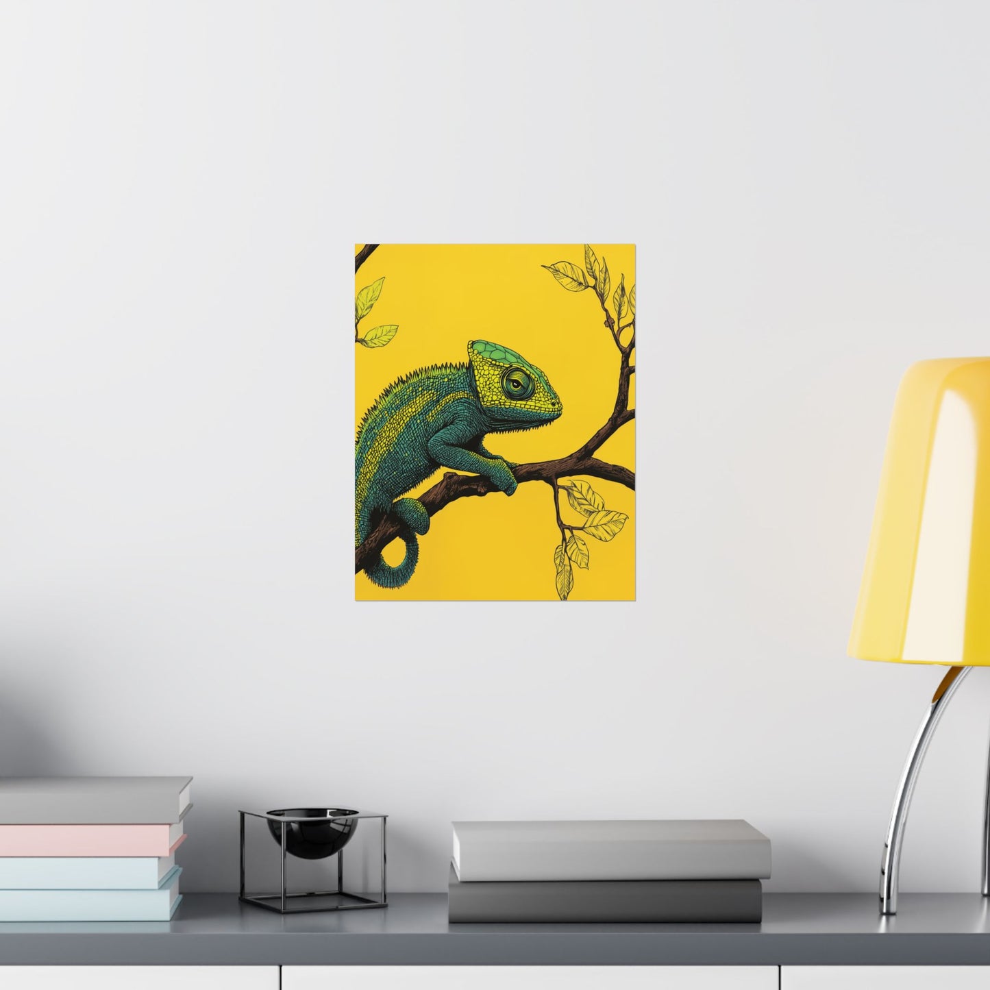 I am not Amused - The Candid Chameleon - Whimsical Animals - Fine Art Print - Vertical Poster - Bohemian Wall Art