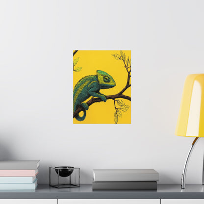I am not Amused - The Candid Chameleon - Whimsical Animals - Fine Art Print - Vertical Poster - Bohemian Wall Art