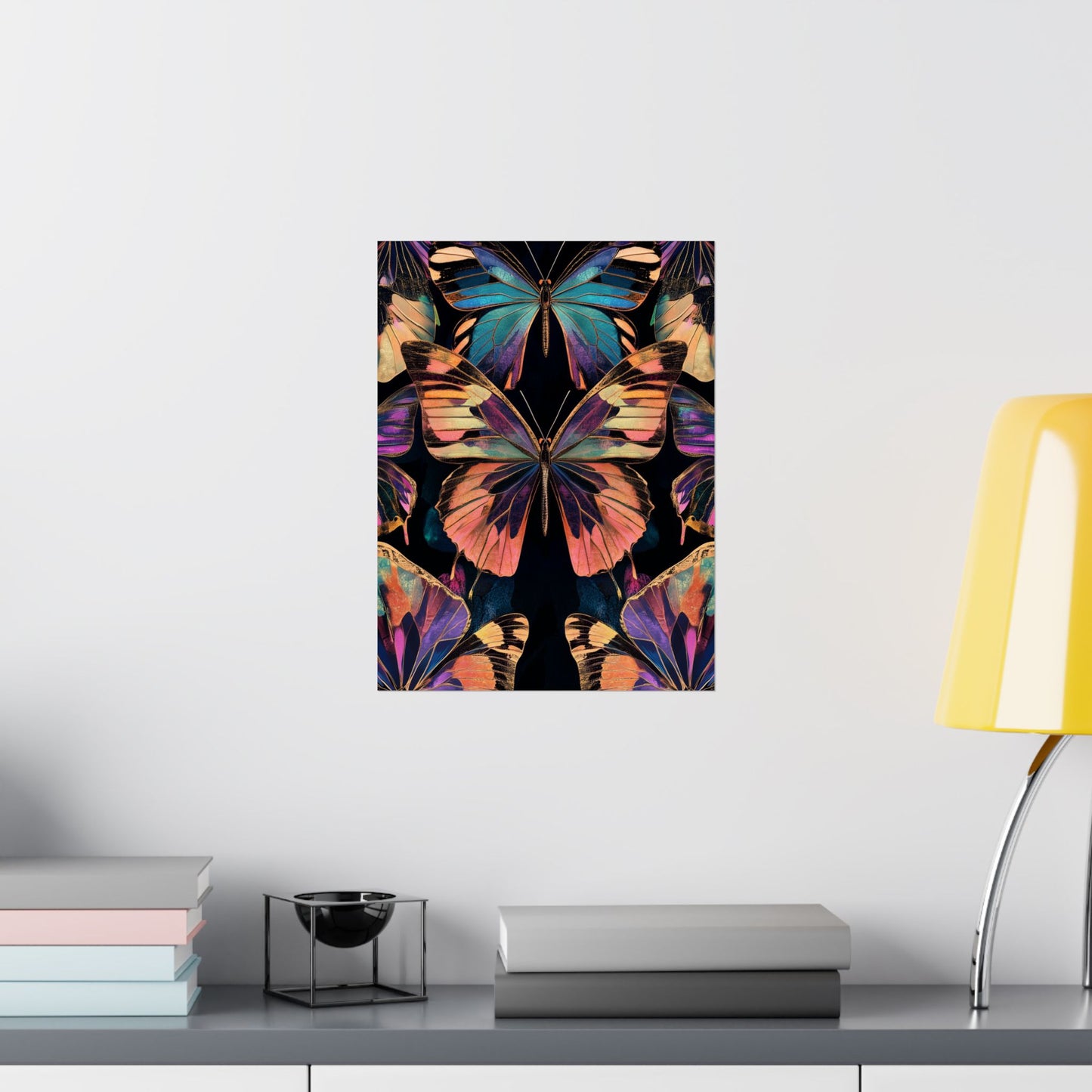 Vibrant Boho Butterflies Fine Art Pint - Matte Poster - Colorful Wall Art for Nature Lovers