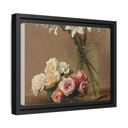 Henri Fantin-Latour : Roses and Lilies (1888) - Giclee Fine Art Print - Museum Collection Framed Canvas Print