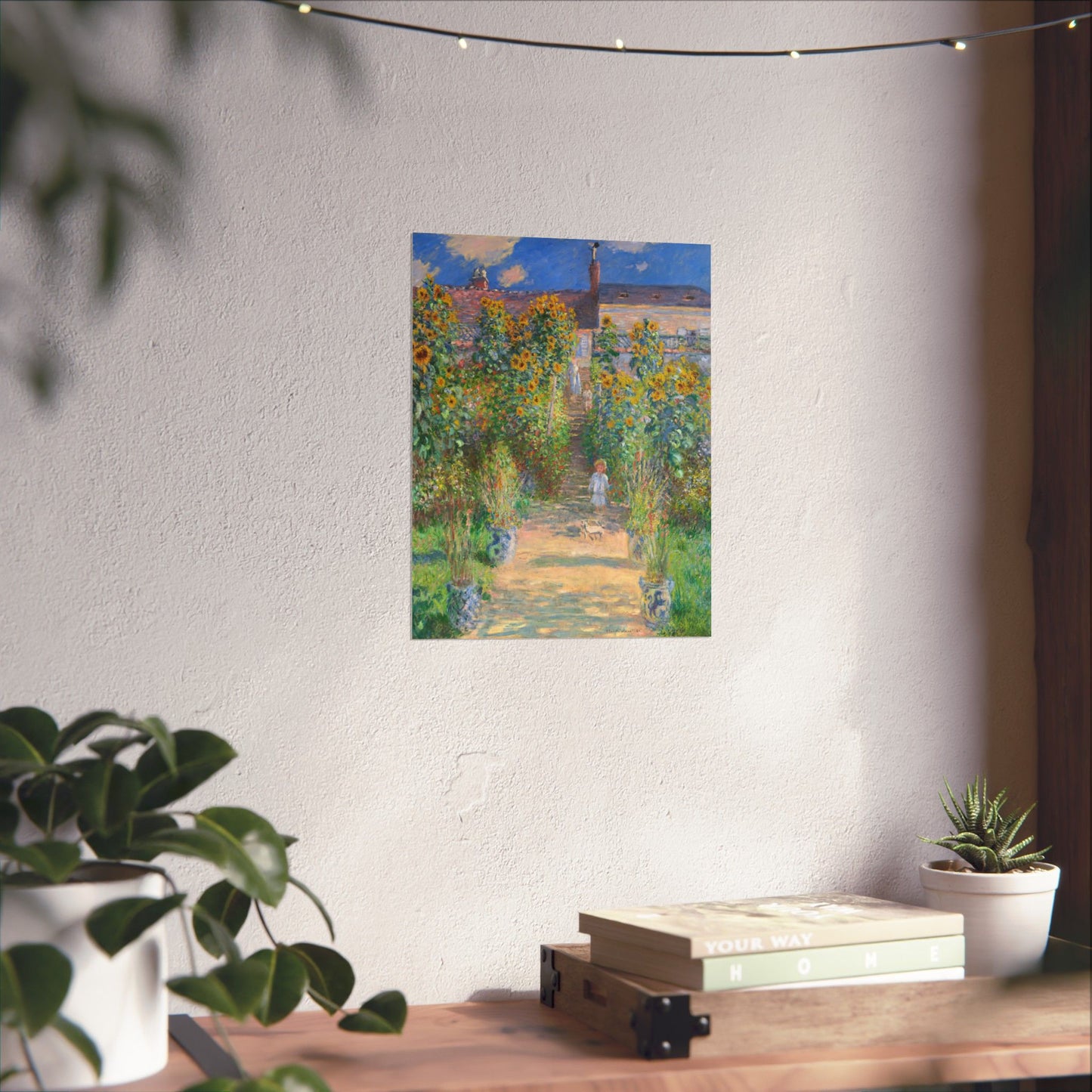 Monet - Garden at Vétheuil Sunflower Fine Art Print