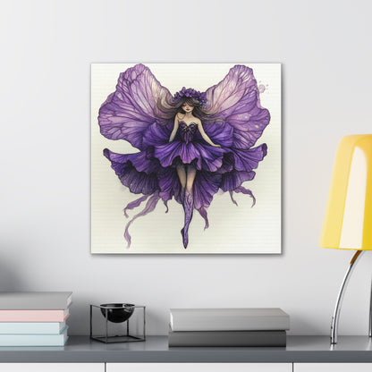 A Violet Affair - Fairies & Flowers Collection - Wall Art - on Canvas