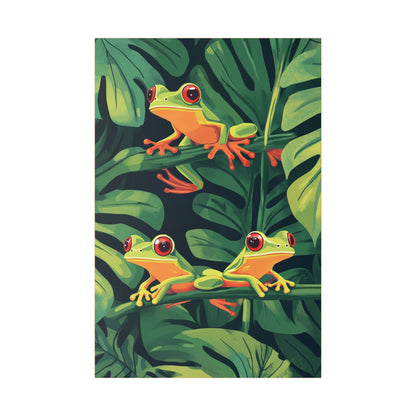 Tree Frog Trio - Garden Friends Series - Fine Art Print on Canvas