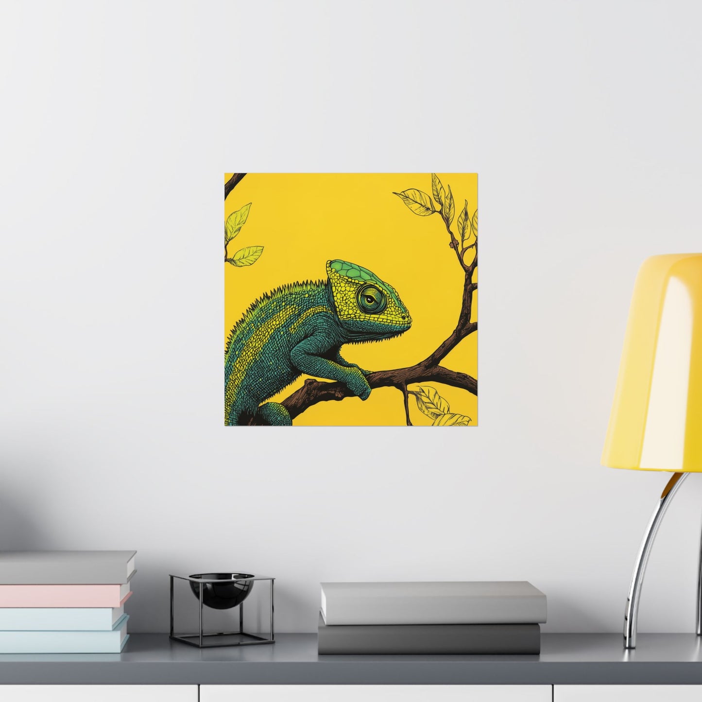 I am not Amused - The Candid Chameleon - Whimsical Animals - Fine Art Print - Vertical Poster - Bohemian Wall Art