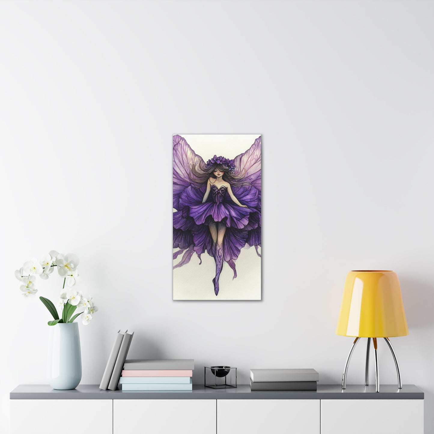 A Violet Affair - Fairies & Flowers Collection - Wall Art - on Canvas