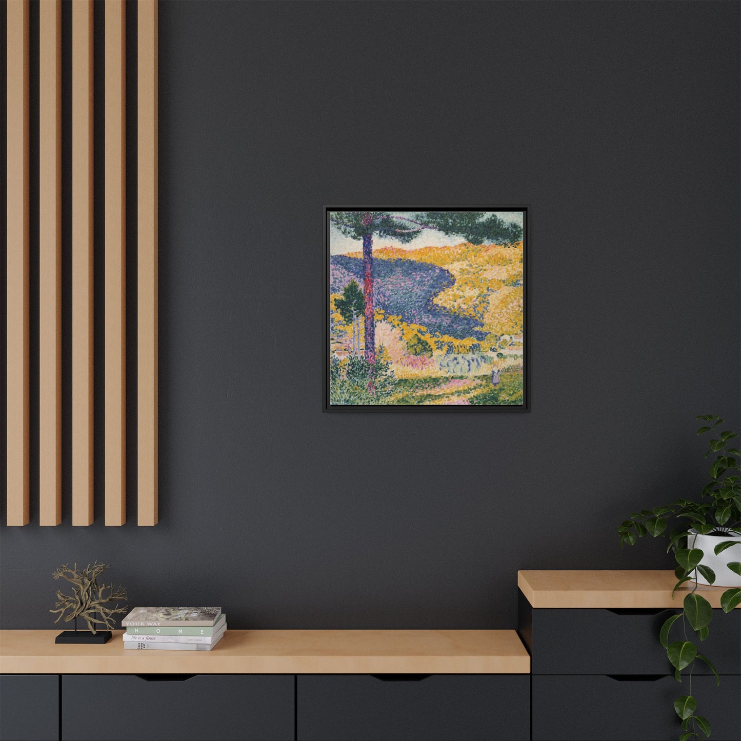 Valley with Fir Shade on the Mountain - Museum Collection - Framed Canvas Print