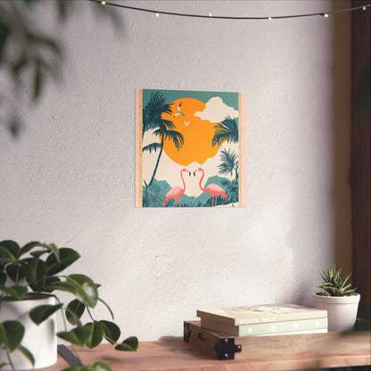 Welcome to Miami - Tropical Flamingo Poster - Boho Wall Art - Bohemian Art Prints - Home Décor