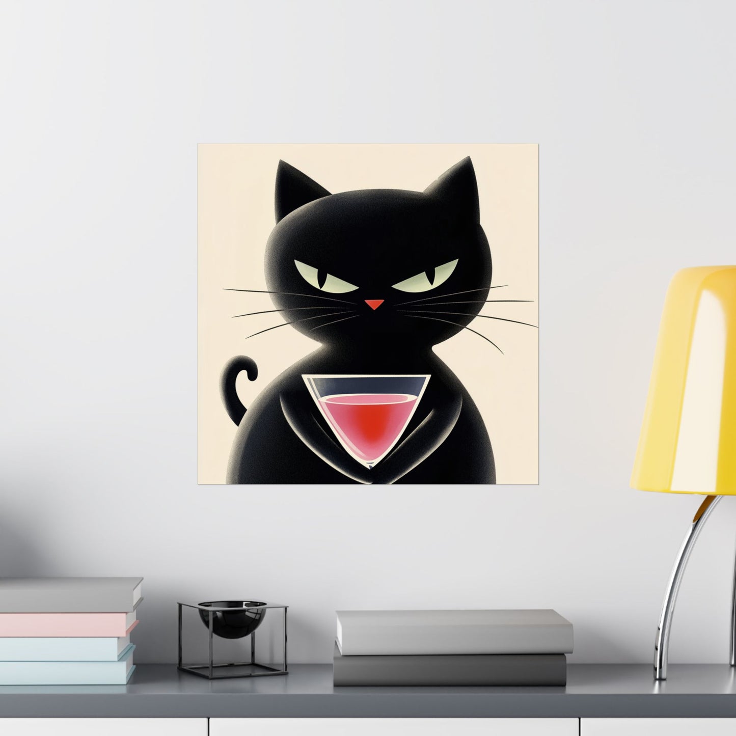 Yes, I'm Judging You - Cat Café Series - Black Cat Poster - Stylish Wall Art for Cat Lovers