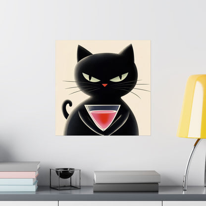 Yes, I'm Judging You - Cat Café Series - Black Cat Poster - Stylish Wall Art for Cat Lovers