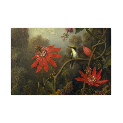 Hummingbird in Lush Tropical Landscape - Museum Collection - Fine Art Poster