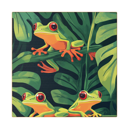 Tree Frog Trio - Garden Friends Series - Fine Art Print on Canvas